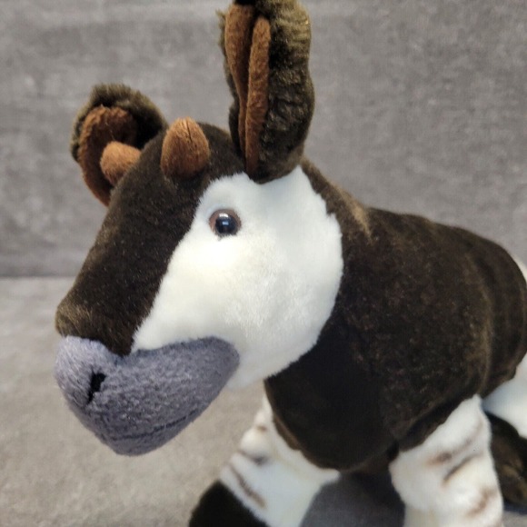Wild Republic Okapi Plush Toy 2010 Brown White Stuffed Animal K & M Pellets - Picture 2 of 11